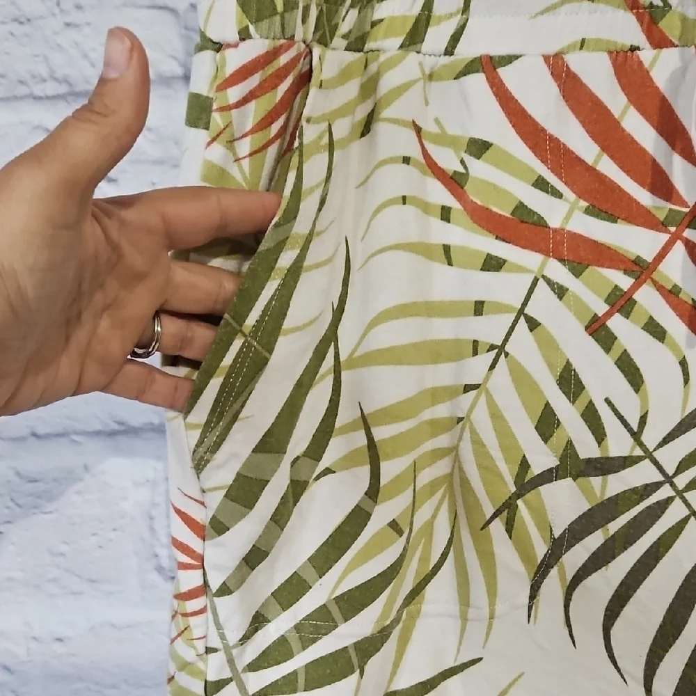 Rachel Zoe Tropical High Waist Green and Orange Shorts